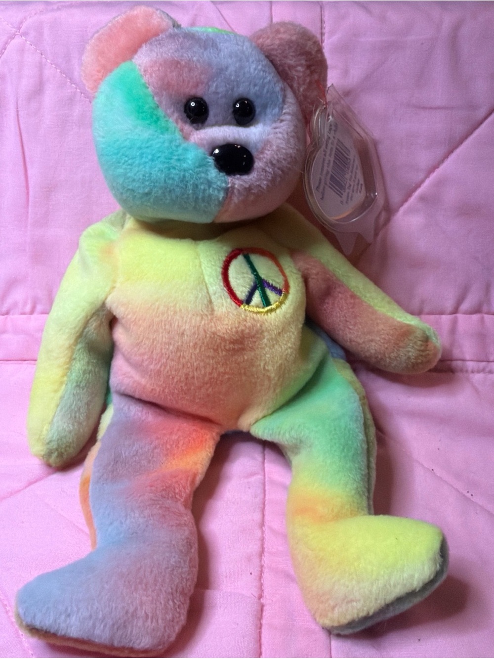 Ty Beanie Baby: Peace Bear 1996 - Multicolor